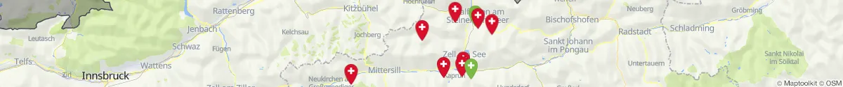 Kartenansicht für Apotheken-Notdienste in der Nähe von Zell am See (Salzburg)